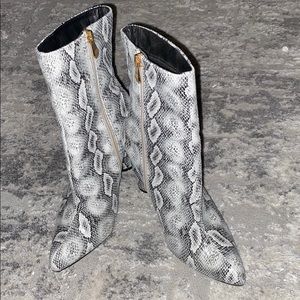 Snake print boots